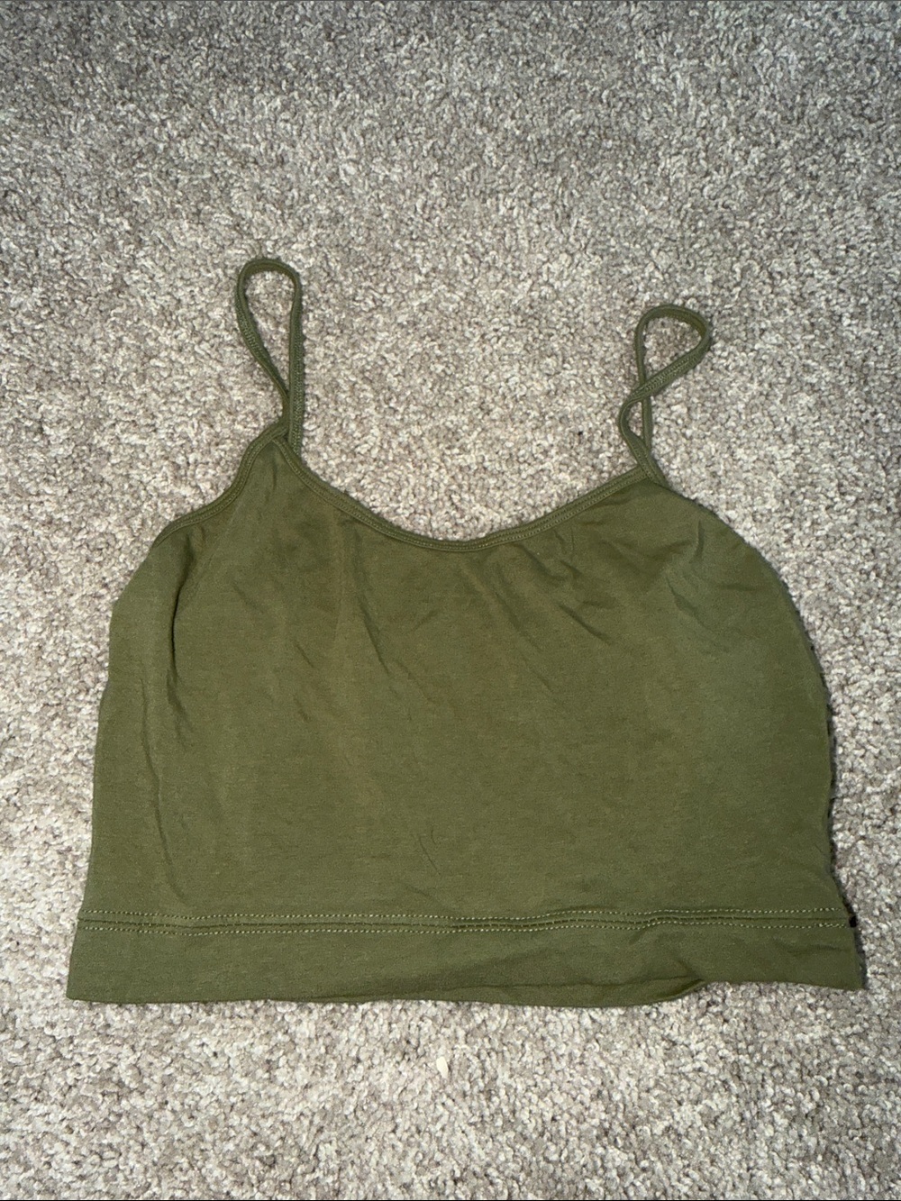 Olive Green Women's Cropped Cami Tank Top